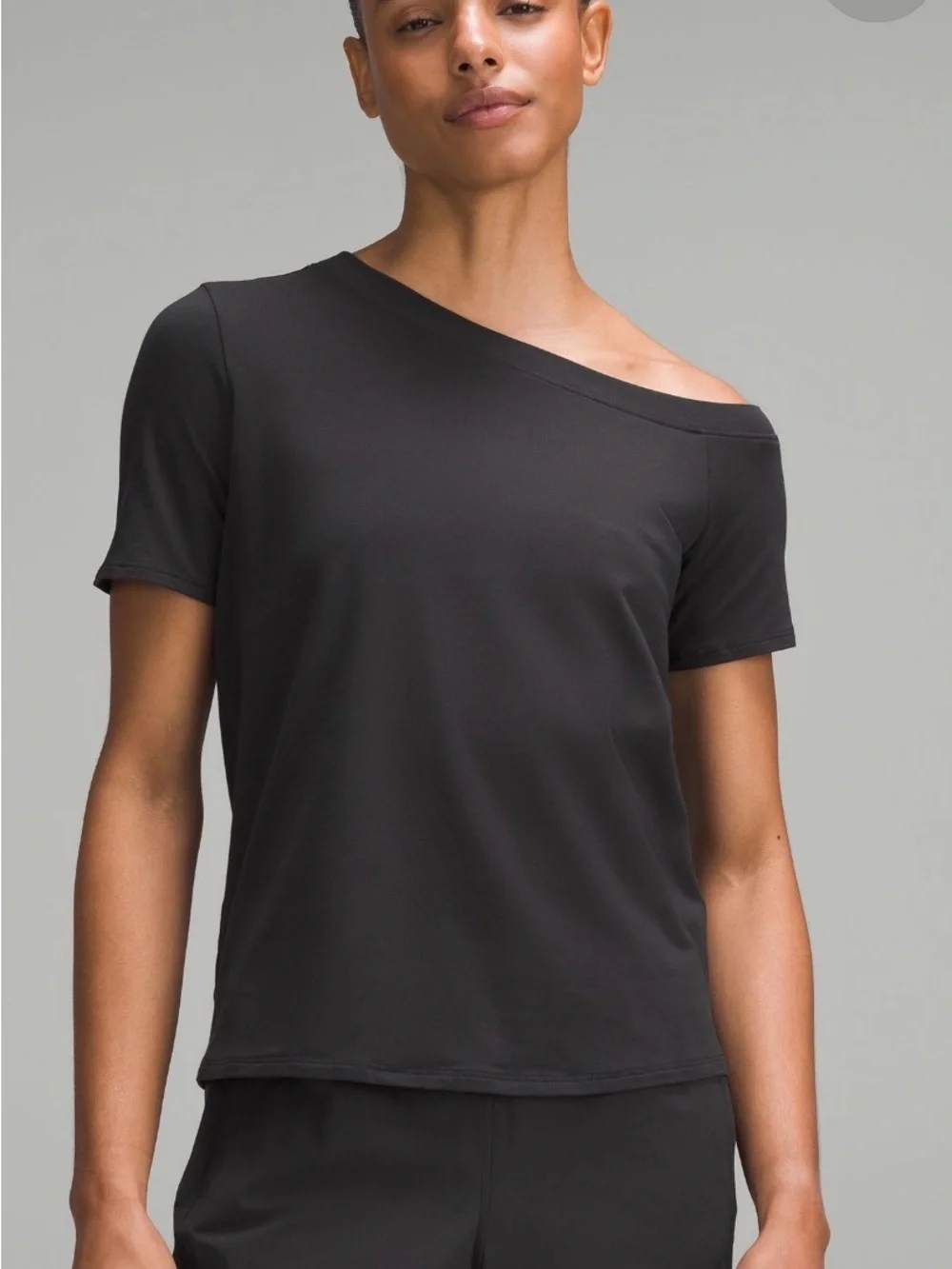 Off-Shoulder Black Women's Short Sleeve Top Lululeon - Picture 1 of 3
